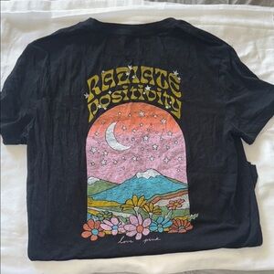PINK Victoria's Secret Black Tee with Colorful Graphic